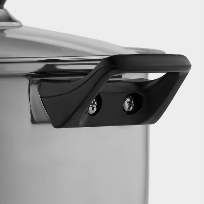 Кастрюля Доляна «Чёрная ночь», 3 л, d=20 см, с крышкой, капсульное дно, нержавеющая сталь, хромированная