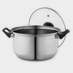 Кастрюля Доляна «Чёрная ночь», 3 л, d=20 см, с крышкой, капсульное дно, нержавеющая сталь, хромированная