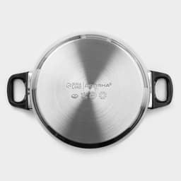 Кастрюля Доляна «Чёрная ночь», 3 л, d=20 см, с крышкой, капсульное дно, нержавеющая сталь, хромированная