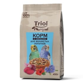 Корм Triol для волнистых попугаев, с овощами, 450 г