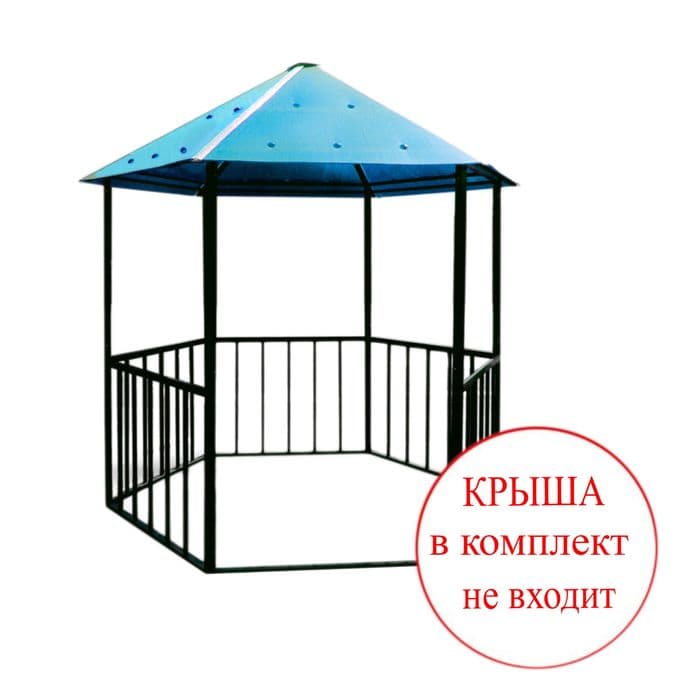 Беседка для дачи «Семейная», 2.5×2.5×2.35 м, металл, под сотовый поликарбонат