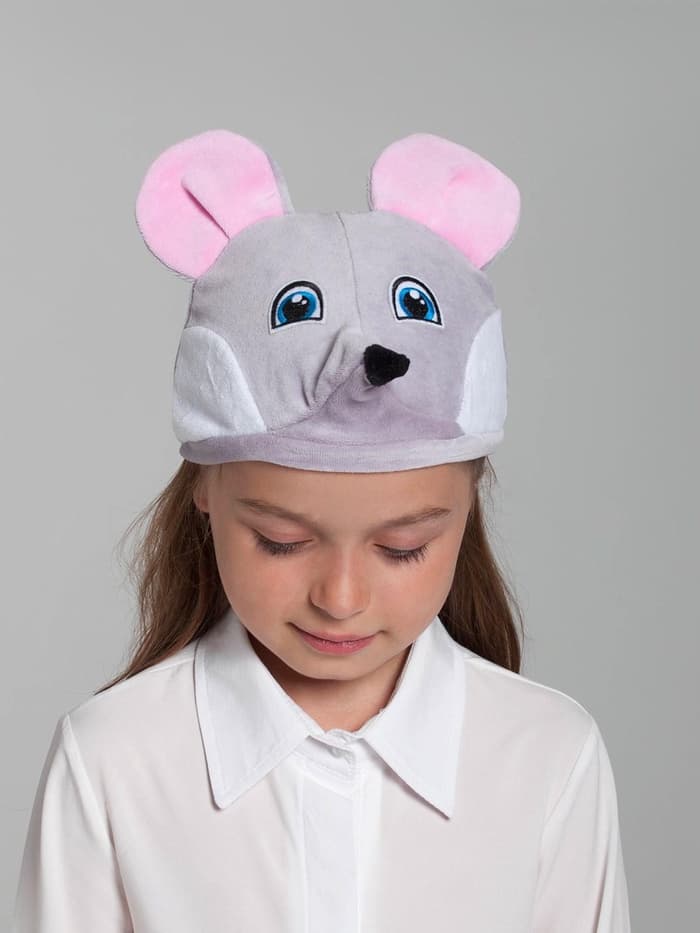 Шапка карнавальная «Мышка», велюр, хлопок, р-р 52-57