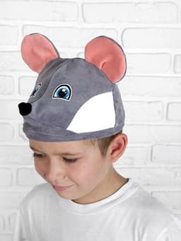 Шапка карнавальная «Мышка», велюр, хлопок, р-р 52-57