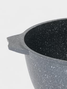 Кастрюля Мечта «Гранит», 3 л, d=22 см, со стеклянной крышкой, антипригарное покрытие, литой алюминий, серая