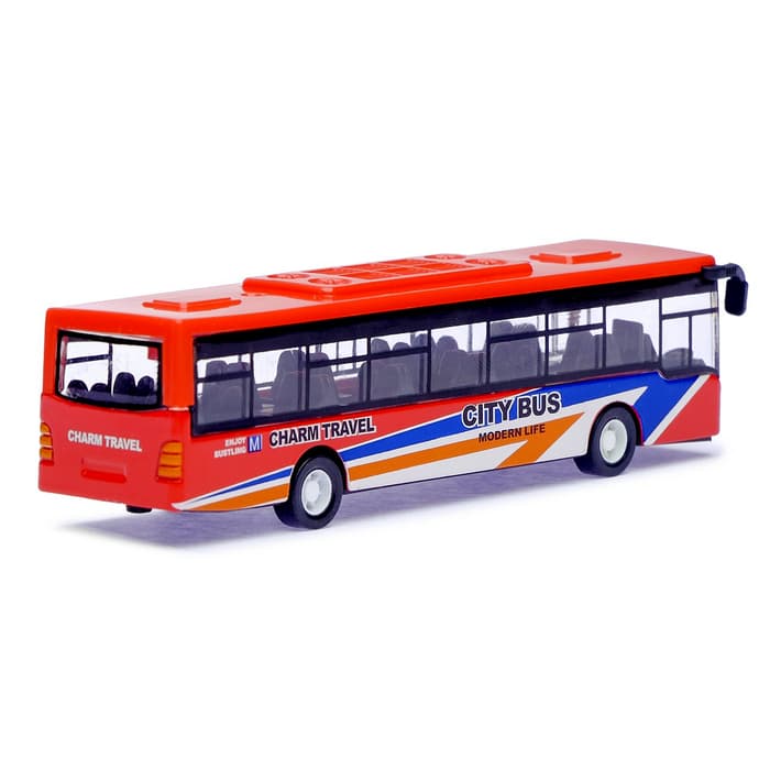 Автобус металлический «Междугородний», инерционный, масштаб 1:43, цвет красный