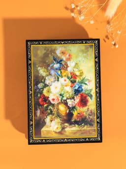 Шкатулка для украшений «Букет цветов», 10×14 см, лаковая миниатюра