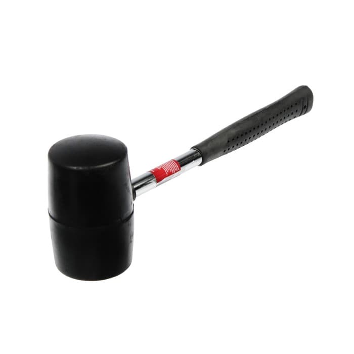 Киянка ЛОМ, металлическая обрезиненная рукоятка, черная резина, 500 г