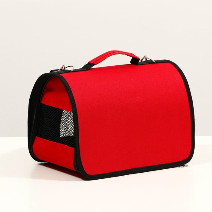 Сумка - переноска для животных, 31×20.5×23 см, 2 входа, красная