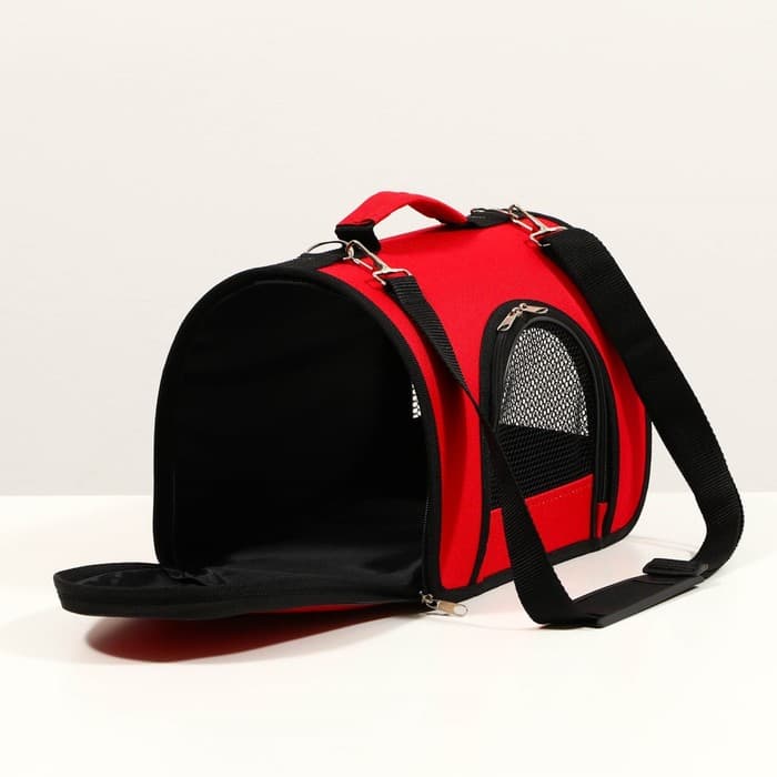 Сумка - переноска для животных, 31×20.5×23 см, 2 входа, красная