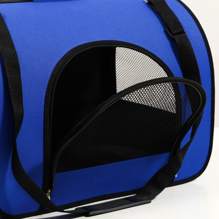 Сумка - переноска для животных, 49×30×35 см, 2 входа, синяя