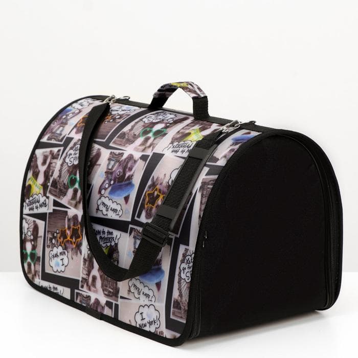 Сумка - переноска для животных с принтом, 46×28.5×30 см, цвет МИКС