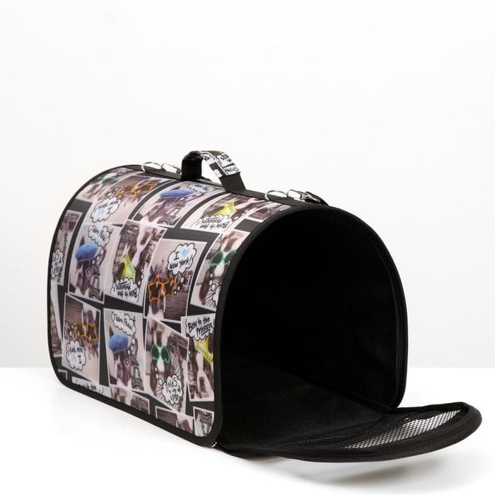 Сумка - переноска для животных с принтом, 46×28.5×30 см, цвет МИКС