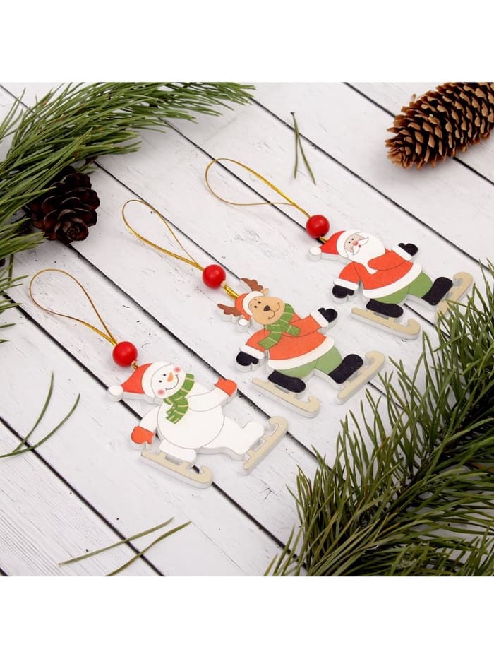 Елочная игрушка Лесная мастерская «Весёлые катания», МИКС, односторонняя