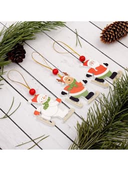 Елочная игрушка Лесная мастерская «Весёлые катания», МИКС, односторонняя