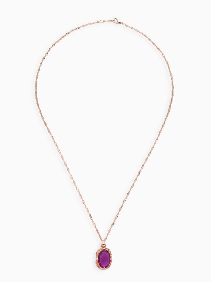 Гарнитур 3 предмета: серьги, кулон, кольцо безразмерное «Эдель», классик, фиолы в золоте, 45 см