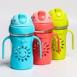 Поильник детский Крошка Я «Солнышко» с силиконовой трубочкой, от 9 мес., 250 мл., с ручками, цвет МИКС