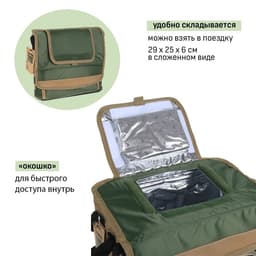 Термосумка «Арктика» на молнии, объём 10 л, с люком, зелёная