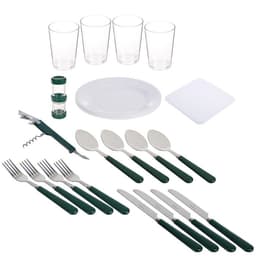 Термосумка с набором посуды, на 4х человек, для пикника, 13.5 л, 34×24×31 см, зелёная