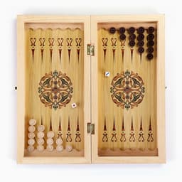 Настольные игры 3 в 1 «Мозаика» шахматы, нарды, шашки, доска деревянные, большие, 40×40 см