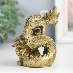 Нэцкэ фигурка «Дракон с шаром», полистоун, под бронзу, 10.5×7.5×6.5 см