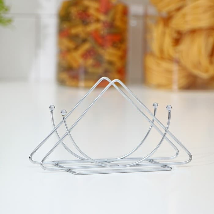 Салфетница Доляна «Полумесяц», 13.5×6×7.5 см, хромированная