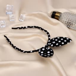 Ободок для волос Выбражулька «Веселые ушки», горох, чёрный