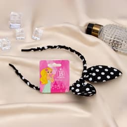 Ободок для волос Выбражулька «Веселые ушки», горох, чёрный