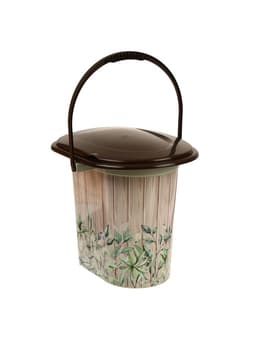 Ведро - туалет, h=38 см, 17 л, съёмный стульчак, бежевое, крышка МИКС