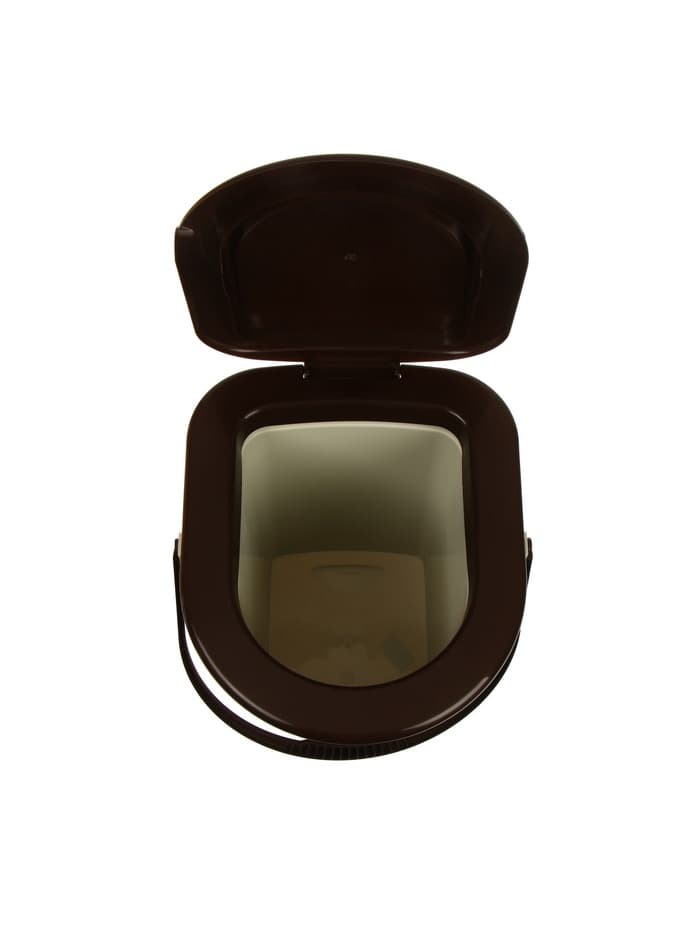 Ведро - туалет, h=38 см, 17 л, съёмный стульчак, бежевое, крышка МИКС