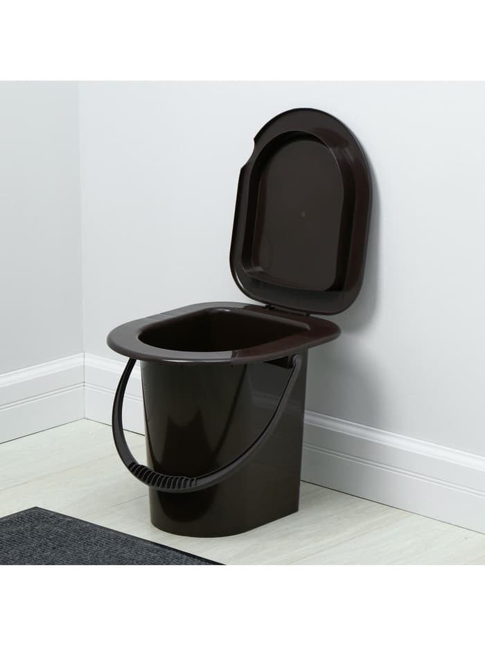 Ведро - туалет, h=40 см, 13 л, со съёмной ручкой, коричневое