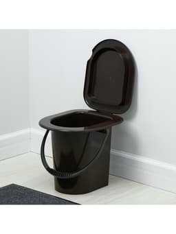 Ведро - туалет, h=40 см, 13 л, со съёмной ручкой, коричневое