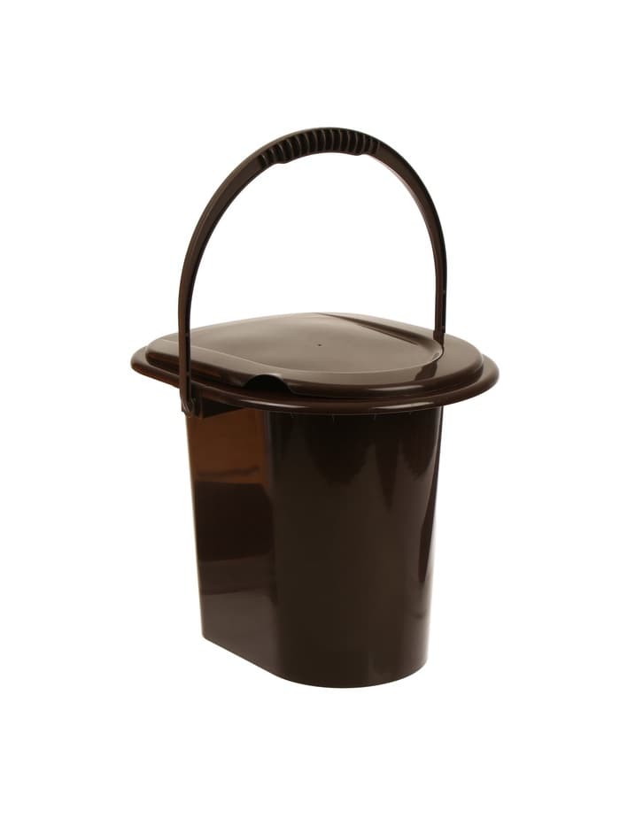 Ведро - туалет, h=40 см, 13 л, со съёмной ручкой, коричневое