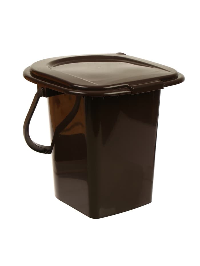 Ведро - туалет, h=40 см, 13 л, со съёмной ручкой, коричневое