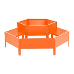 Клумба оцинкованная, 2 яруса, d=60–100 см, высота бортика 30 см, оранжевая, Greengo