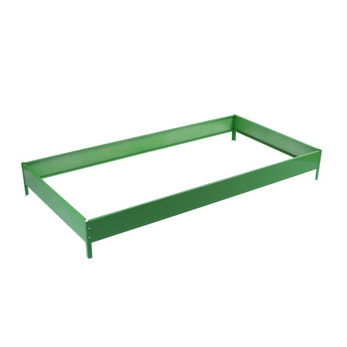 Грядка оцинкованная, 195×100×15 см, зелёная, Greengo