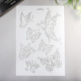 Трафарет для творчества пластиковый «Бабочки» 21×31 см