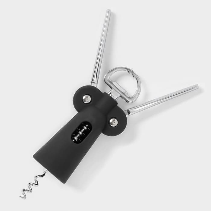 Штопор для вина Доляна «Элегант», h=17.5 см, чёрный