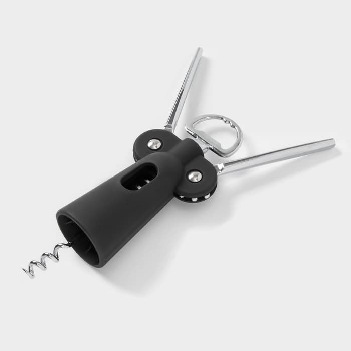 Штопор для вина Доляна «Элегант», h=17.5 см, чёрный