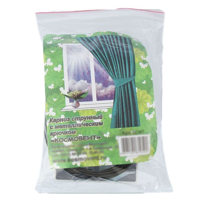 Карниз струнный, двухрядный, 3.5 м, металлический крючок