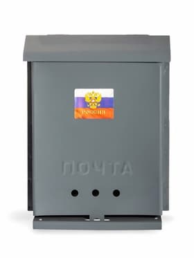 Ящик почтовый без замка (с петлёй), вертикальный, «Почта», серый