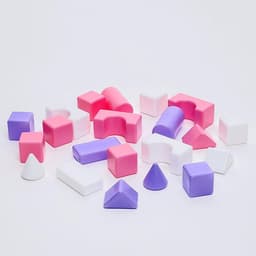 Кубики для малышей, пластиковые, цветные, 21 штука, 6×6 см, цвет розовый