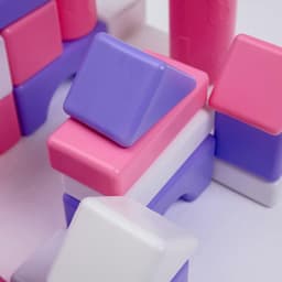 Кубики для малышей, пластиковые, цветные, 21 штука, 6×6 см, цвет розовый