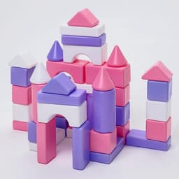 Кубики детские, пластиковые, цветные, 41 штука, 6×6 см, цвет розовый