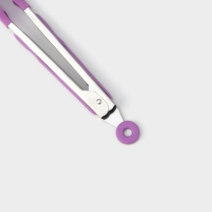 Щипцы кухонные Доляна «Лист», 25×3.5 см, сиреневые
