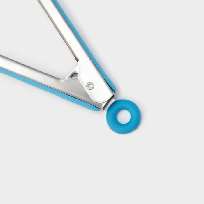 Щипцы кухонные Доляна «Лопатка», 25×5×3.5 см, голубой