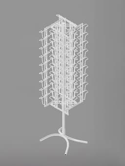Стойка вращающаяся для открыток, напольная, 72 кармана А5, 44×44×180 см, цвет белый