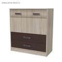 Комод напольный «Румба», 2 дверцы, 2 ящика, 900×430×1000 мм, цвет дуб сонома/венге