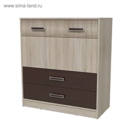 Комод напольный «Румба», 2 дверцы, 2 ящика, 900×430×1000 мм, цвет дуб сонома/венге