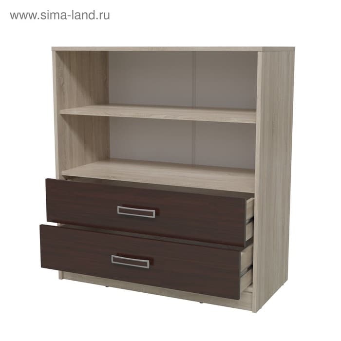 Комод напольный «Румба», 2 дверцы, 2 ящика, 900×430×1000 мм, цвет дуб сонома/венге