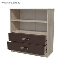 Комод напольный «Румба», 2 дверцы, 2 ящика, 900×430×1000 мм, цвет дуб сонома/венге